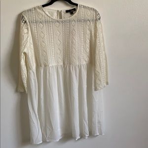 Lace and chiffon babydoll style tunic